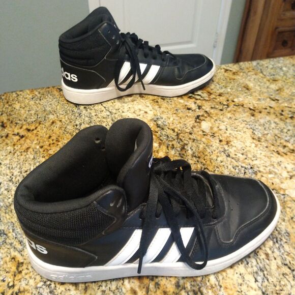 Adidas Shoes Men Originals Hoops 2.0 MID Black White Basketball BB7207 Size 8 - Picture 3 of 12